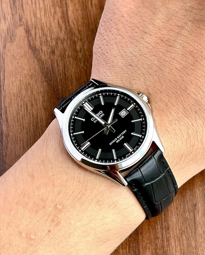 ساعت چرمی کاسیو مردانه مدل casio-MTS-100L-1A