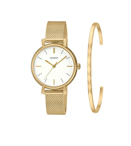 ساعت مچی زنانه با النگو کاسیو مدل CASIO-LTP-2024VMG-7CDR
