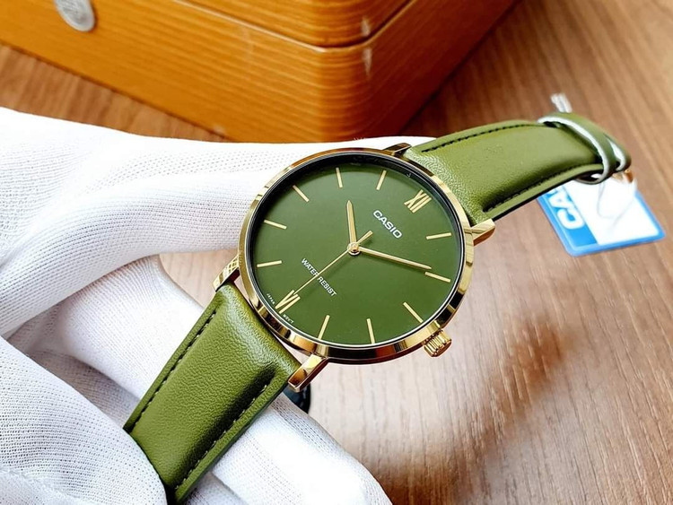 ساعت چرمی کاسیو مدل CASIO-MTP-VT01GL-3B